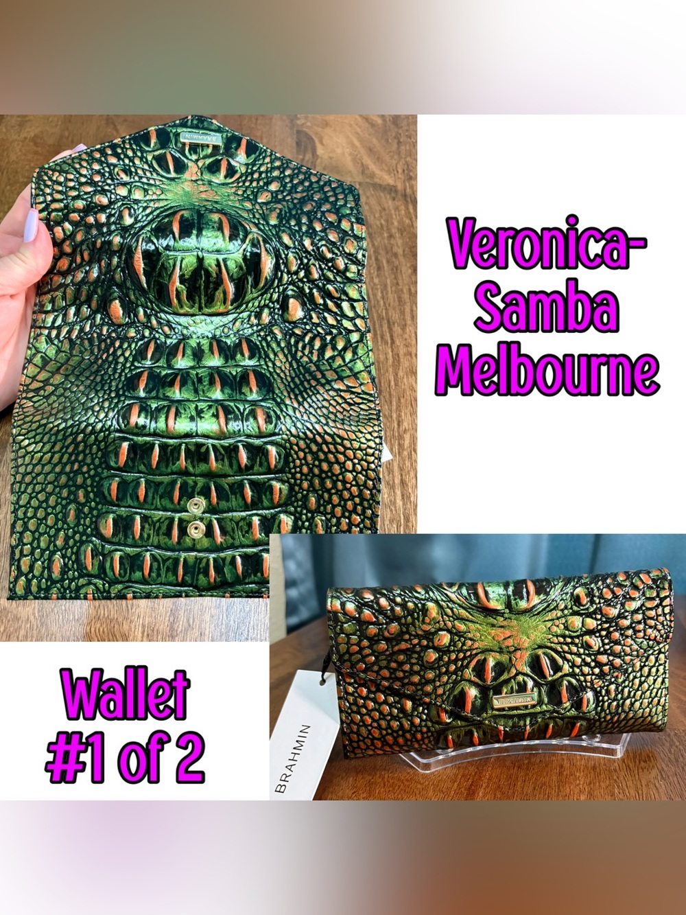 Brahmin NWT Veronica - Samba Melbourne (#1)- Deep Green & Copper - FULL EYE